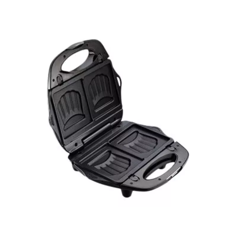 Máquina de sanduíches Tefal Break Time SW6148 — 2 sanduíches, placas antiaderentes removíveis, arrumação de cabo, preto/cinzento