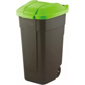 Curver 214125 Caixote do lixo 110 L retangular plástico preto, verde