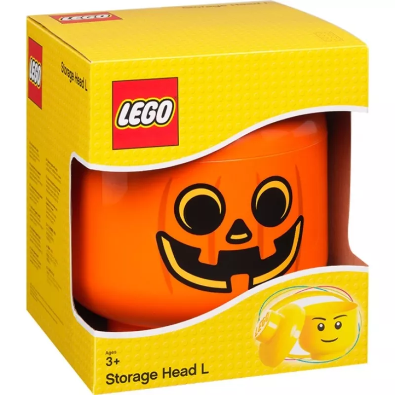 Caixa de arrumação Room Copenhagen LEGO Storage Head Pumpkin grande laranja/preto