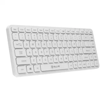 Teclado sem fios Tellur TLL491241 Mini branco — layout compacto, ligação sem fios
