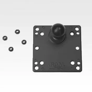 Placa VESA 100x100mm RAM Mounts com esfera preta 121mm