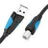 Cabo USB 2.0 A para USB-B Vention VAS-A16-B500, 5 m, preto, macho-macho, 480 Mbit/s