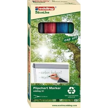 Marcador permanente ponta fina Edding 31 EcoLine multicolor