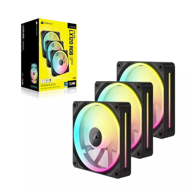 Ventoinha Corsair CO-9051026-WW 12 cm preta 3 unidades 400-2400 rpm
