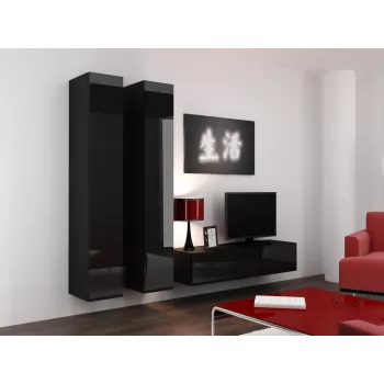 Armário fechado Cama VIGO '180' 180/40/30 preto/preto brilhante