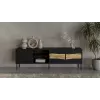 Móvel de TV cama meble INSERTO 3D1W 190x40x62 cm preto com LED