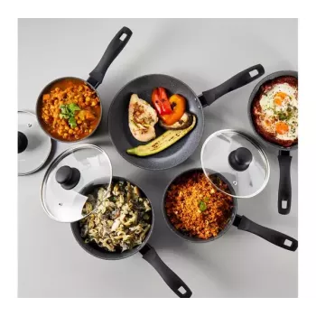 Conjunto de 5 frigideiras Russell Hobbs Metallic Marble RH02814EU7 – revestimento antiaderente, vários tamanhos