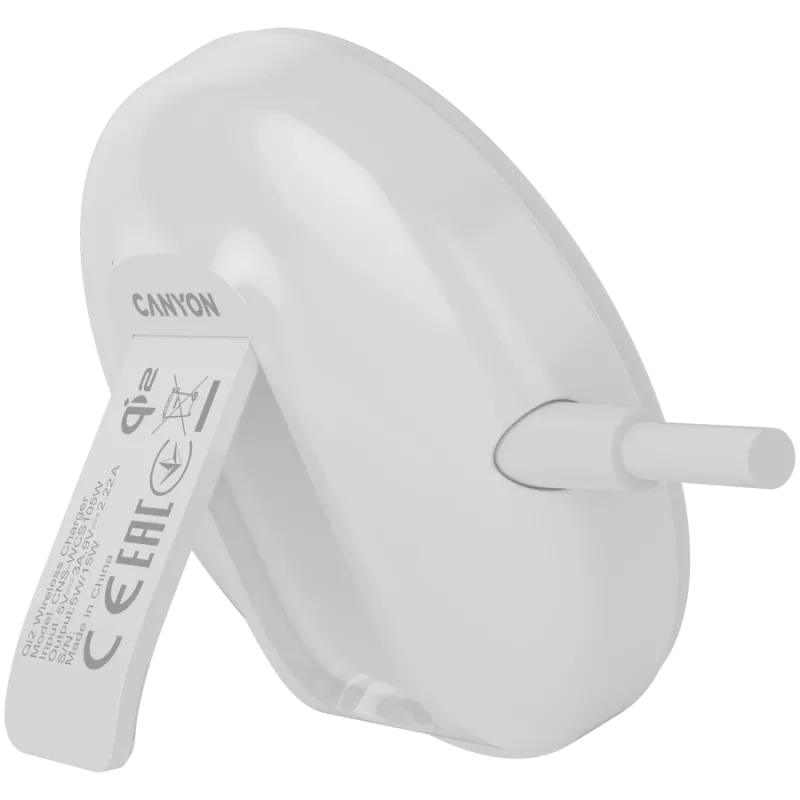 Carregador sem fios CANYON WS-105 15W Qi2 branco – carregamento sem fios 15W, compatível com Qi2