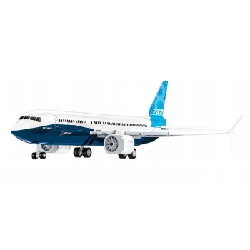Conjunto de montagem Cobi Boeing 737-8 — 340 peças, idade recomendada 7+, azul e branco