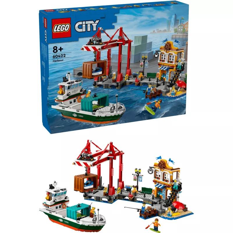 LEGO CITY 60422 Porto à Beira-Mar com Navio de Carga
