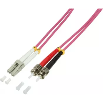 Logilink - cabo de patch - LC multimodo (macho) para ST multimodo (macho) - 5 m - fibra ótica - 50/125 micrómetros - OM4 - sem halogéneos - violeta urze (FP4LT05)