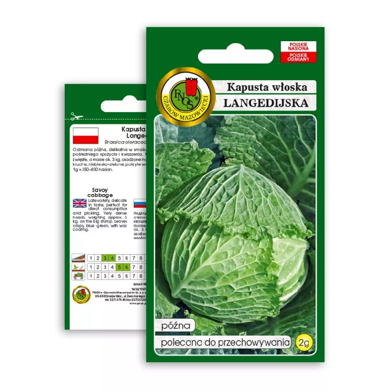 PNOS couve-de-saboia Langedijska sementes de hortícolas, 2 g