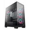 Caixa de PC DeepCool CG580 4F Midi Tower — ATX/ITX/MicroATX, vidro temperado, ventoinhas 3×120mm+1×120mm, 2×3,5 polegadas & 2×2,5 polegadas, USB-A×2 USB-C×1, preto