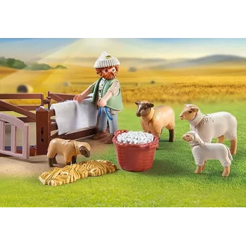 Jogo de simulação de pastor com ovelhas Playmobil