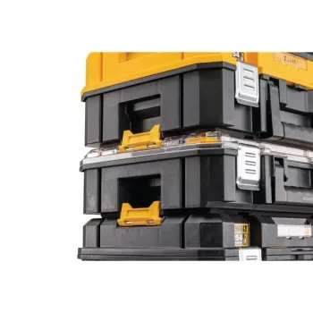 Caixa de arrumação de ferramentas DeWalt DWST83344-1, à prova de água, amarela, 440×183×332 mm, 2 pegas, com fecho