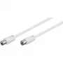 Cabo de ligação de antena Wentronic Goobay, branco, 0,5 m - Ficha IEC/coaxial conector fêmea IEC/coaxial (50910)