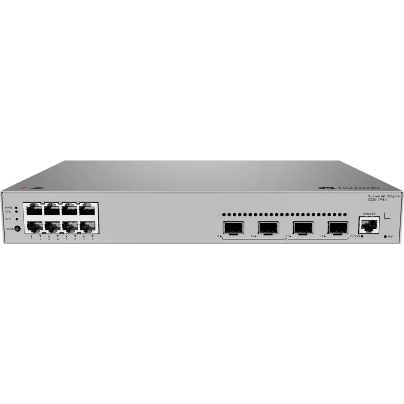 Switch gerido Huawei S220-8P4S L2 Gigabit Ethernet 8 portas PoE 1U