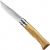 Faca dobrável Opinel Nr. 08 com cabo de madeira de oliveira, lâmina de aço inoxidável, modelo 002020