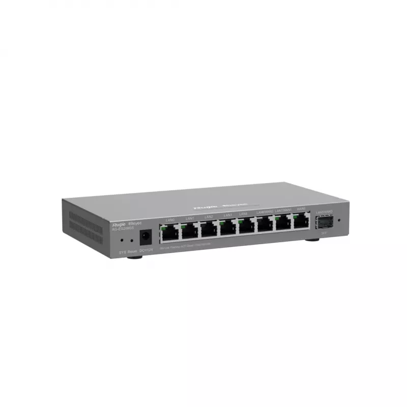 Ruijie Reyee RG-EG209GS router/controlador Gigabit de 9 portas gerido na cloud, 8x GbE, 1x SFP, VPN