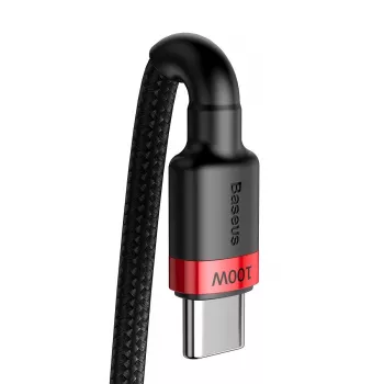 Cabo USB para USB-C Baseus Cafule PD2.0 100W Flash-Charging (20V 5A) 2m vermelho+preto