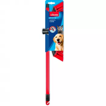 Vassoura VILEDA Pet Pro ALWAYS CLEAN com cabo vermelho ergonómico, construção leve