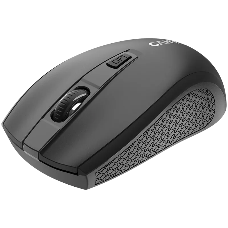 Rato sem fios CANYON MW-7, 2,4 GHz, 6 botões, DPI 800/1200/1600, com 1 pilha AA, tamanho 110*60*37 mm, 58 g, preto