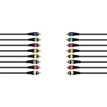 Cabo snake de áudio Omnitronic 8x RCA 15 m — ligação multicore para oito conectores RCA