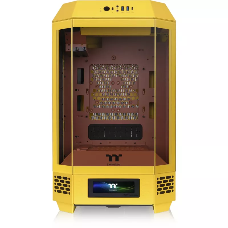 Caixa Mini Tower THERMALTAKE The Tower 250 Butter Caramel — microATX/Mini-ITX, suporte ATX, caixa compacta