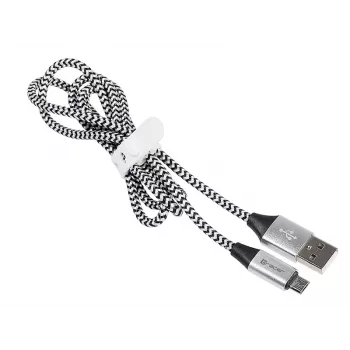 Cabo USB Tracer TRAKBK46928 1m USB A Micro-USB B preto prateado