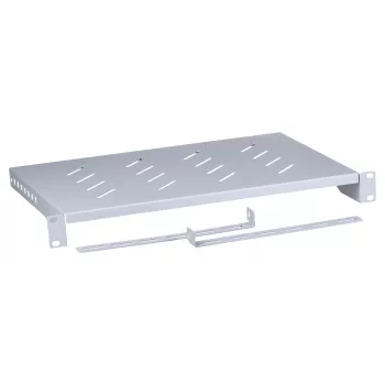 Prateleira para rack LANBERG AK-1004-S — 1U 19 polegadas cinzento, 483 mm de largura, 300 mm de profundidade, capacidade 25 kg