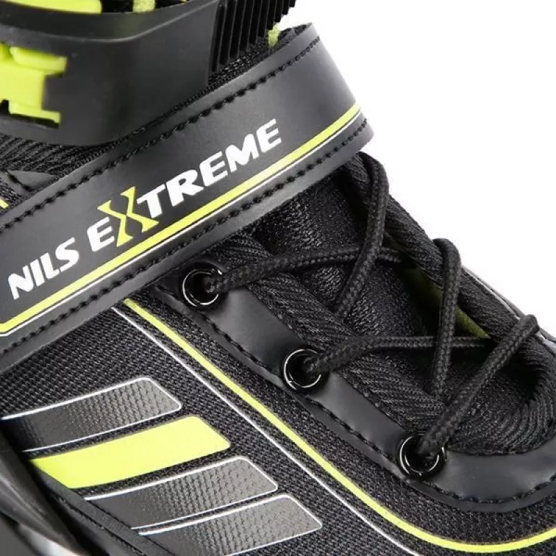 Patins em linha 2IN1 Nils Extreme NH18191 PRETO/LIMÃO TAM. M (34-38) com patins de hóquei no gelo substituíveis