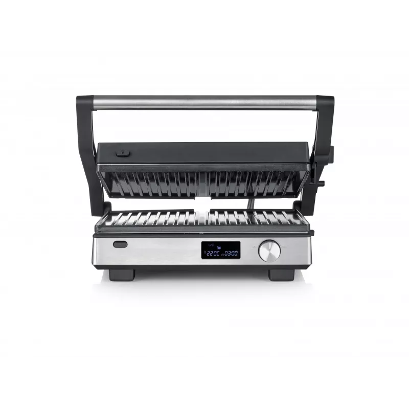 Grelhador de contacto Severin KG 2380 preto prateado 2000W aço inoxidável