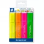 Marcador Staedtler 364 P WP4 ponta biselada verde laranja rosa amarelo