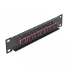 Patch panel de fibra ótica DeLOCK 10 polegadas 12 portas SC simplex violeta 1U preto