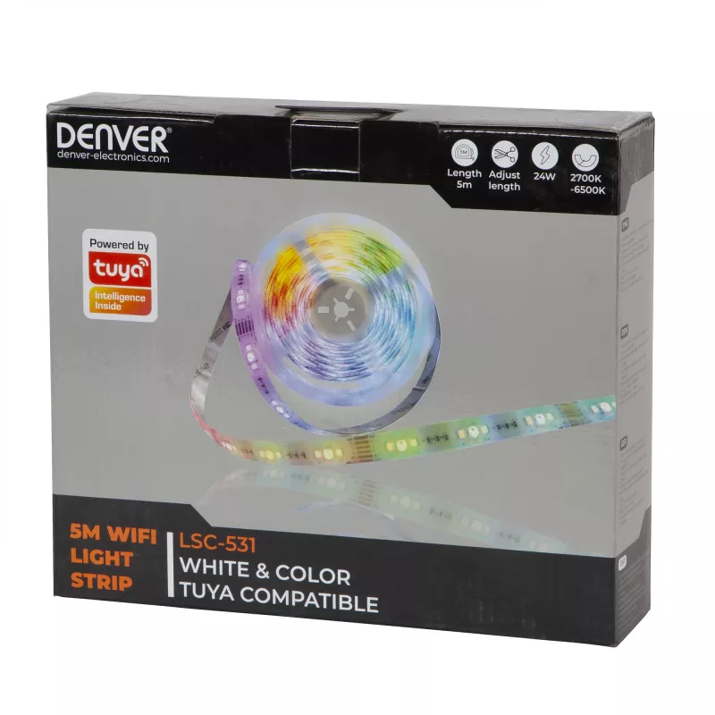 Denver LSC-531 fita luminosa Wi-Fi, 5 m, Tuya