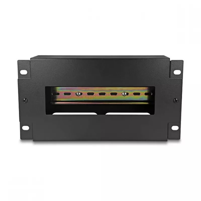 Delock 67320 Régua de disjuntores de 10" com cobertura e calha DIN, 3U, metal, preto
