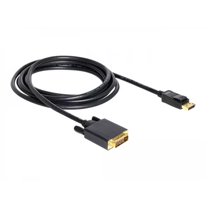 Cabo Delock DisplayPort 1.1 macho > DVI 24+1 macho passivo 3 m preto (82592)