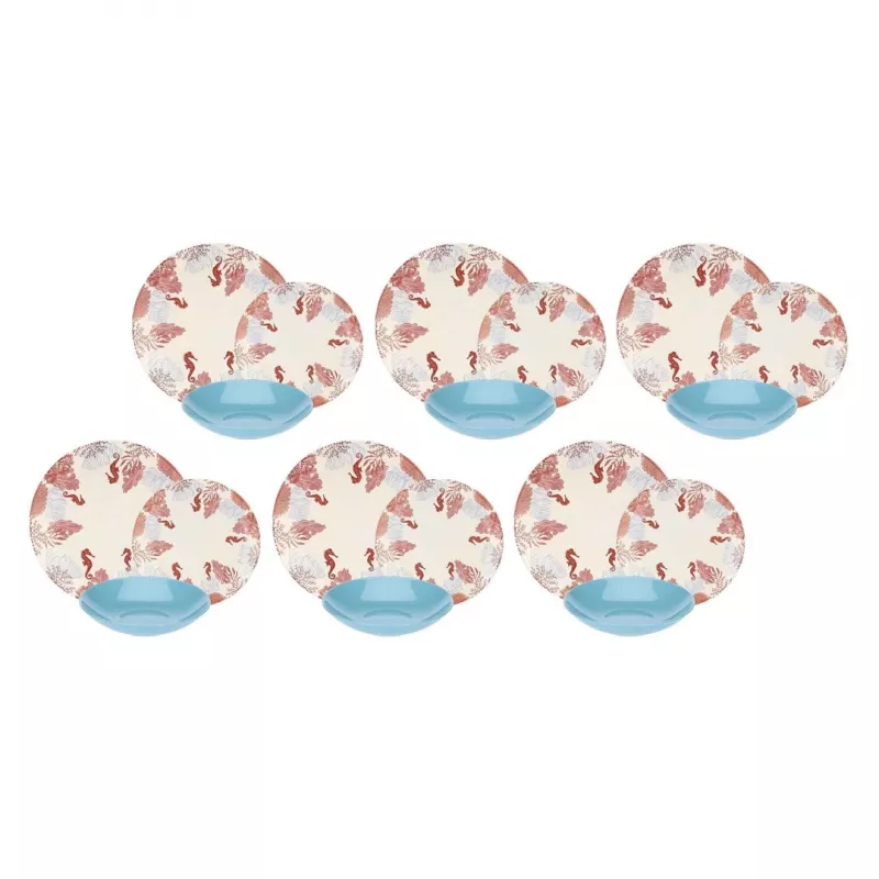 Serviço de mesa Rose&Tulipani R18400TA18 para 6 pessoas, conjunto de porcelana de 18 peças
