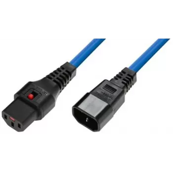 Cabo de alimentação Microconnect MC-C13C14LOCK-0.5MB azul 0,5 m conector fêmea C13 conector fêmea C14