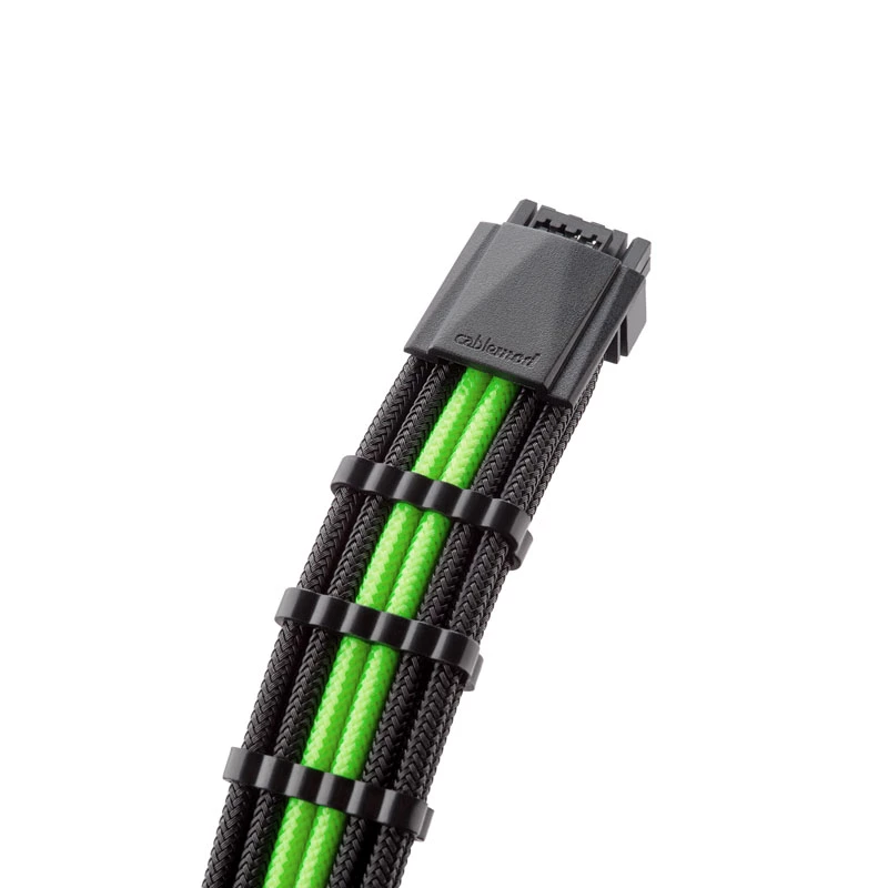 CableMod PRO ModMesh 12VHPWR kit de extensão de cabo preto/verde-claro, conjunto de 3 pinos 16 pinos
