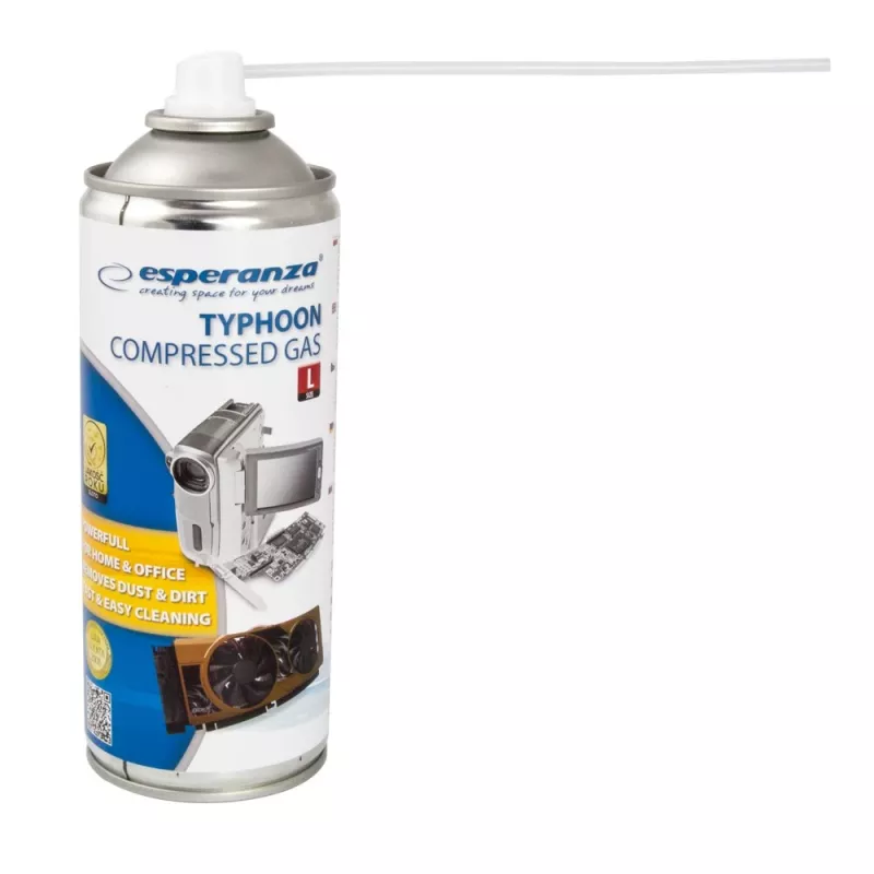 Spray de ar comprimido ESPERANZA ES103 400 ml, azul/branco, não deixa riscos