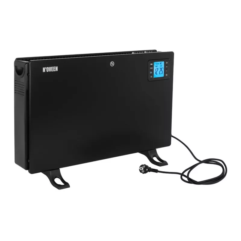 Aquecedor convector elétrico NOVEEN CH7100 — 2000 W, 3 níveis de potência, LCD, temporizador, comando, preto
