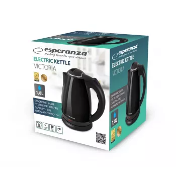 Chaleira elétrica ESPERANZA EKK113K 1,8 L 1800 W, aço inoxidável, preta, sem fios