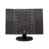 Extralink Espelho de maquilhagem, ampliador, preto, dobrável, com iluminação de fundo, com base