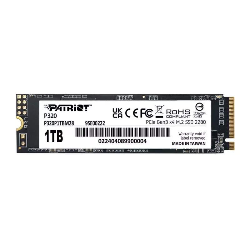 Unidade SSD Patriot Viper P320 M.2 PCIe Gen3x4 512GB 3000MB/s