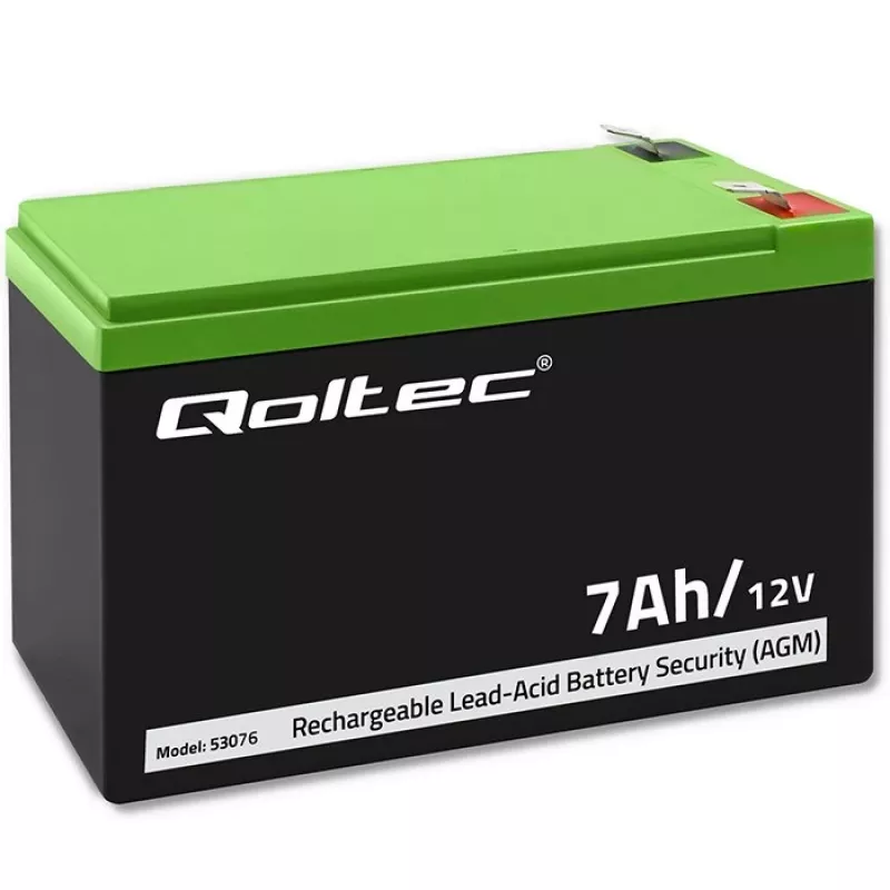 Bateria AGM Qoltec 53076 | 12V | 7Ah | segurança