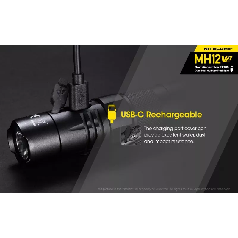 Lanterna de mão Nitecore MH12 V2 preta