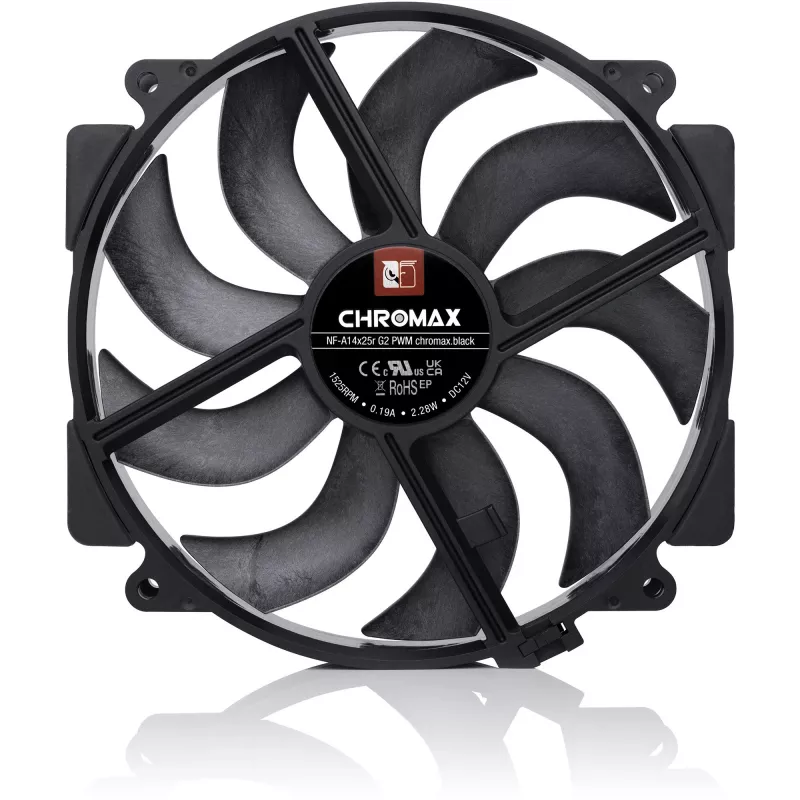 Ventoinha Noctua NF-A14x25r G2 PWM chromax.preto 140mm