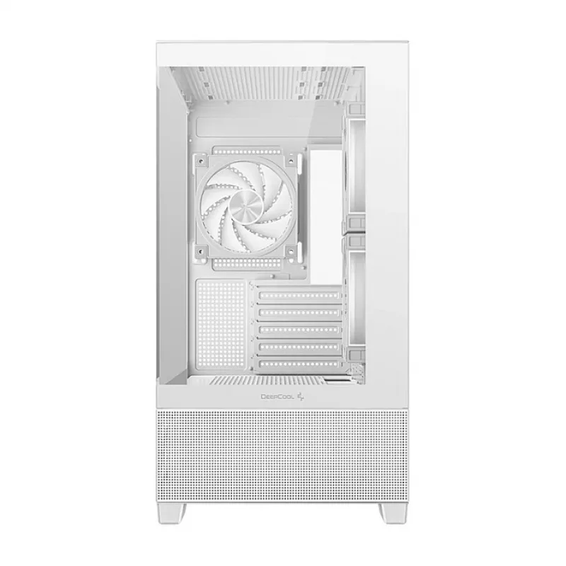 Caixa PC Midi Tower DeepCool CG380 3F WH — branco, 235×437×451 mm, suporta 2,5 polegadas/3,5 polegadas, fonte de alimentação em baixo, 3x ventoinhas 120 mm pré-instaladas