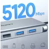 Hub USB-C Aukey CB-C89 10-em-1 com RJ45 1000Mbps, HDMI 4K, várias portas